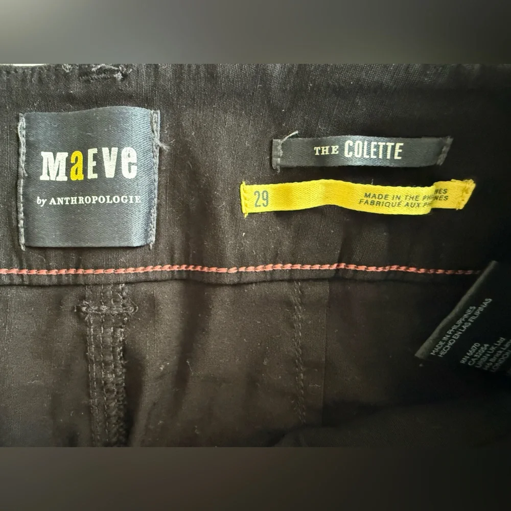 Anthropologie Maeve Black Wide-Leg High-Rise Pants - Picture 4 of 4